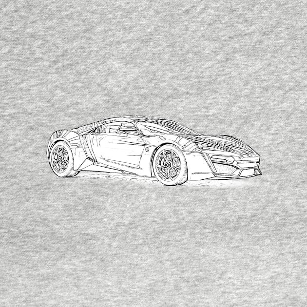 Lykan Hypersport Supercar Racing Wireframe by Auto-Prints